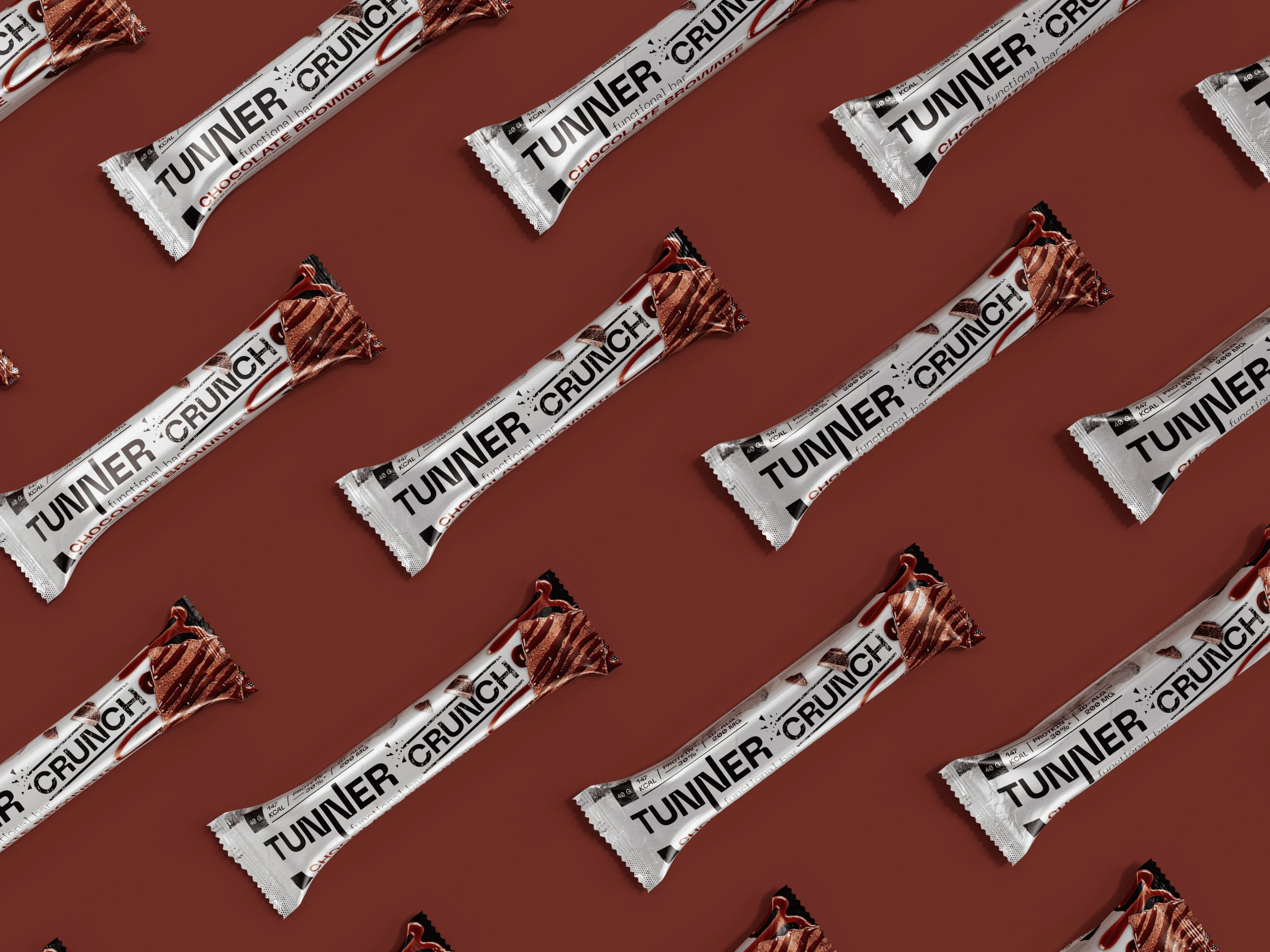 Функциональный батончик Tunner CRUNCH со вкусом «Шоколадный брауни»