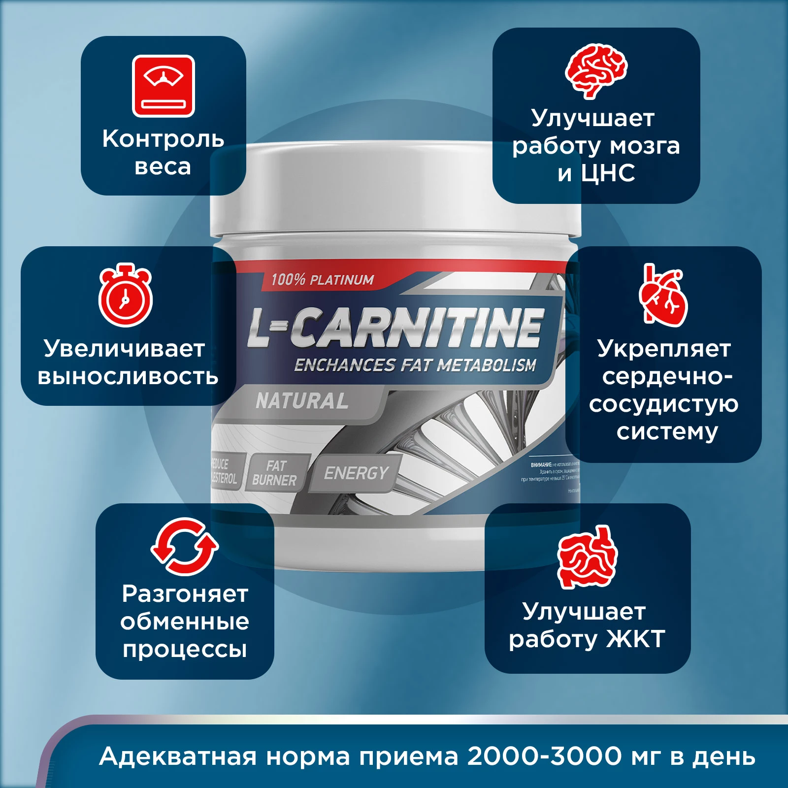 Жиросжигатель Geneticlab CARNITINE 150 g Без вкуса