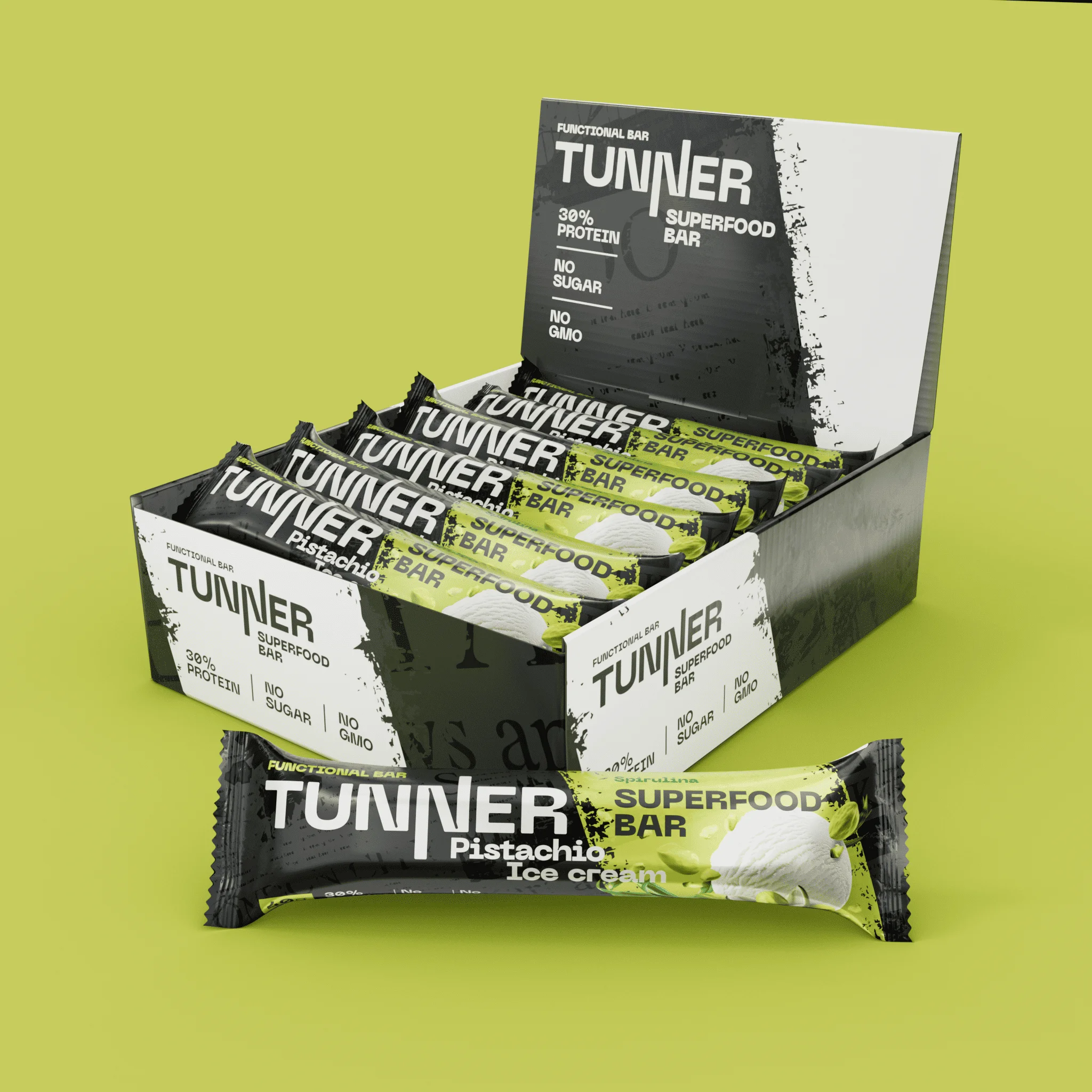Функциональный батончик Tunner SUPERFOOD со вкусом «Фисташка и пломбир»
