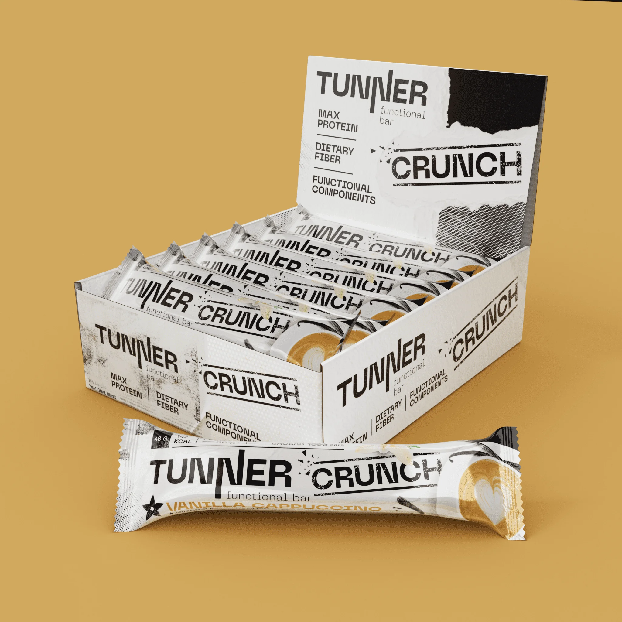 Функциональный батончик Tunner CRUNCH со вкусом «Ванильный капучино»