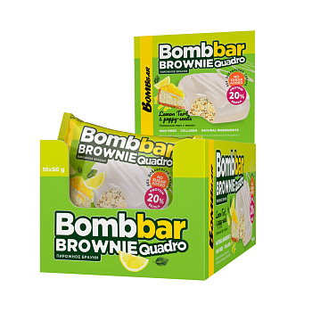 Протеиновый брауни Bombbar - Лимонный тарт с маком