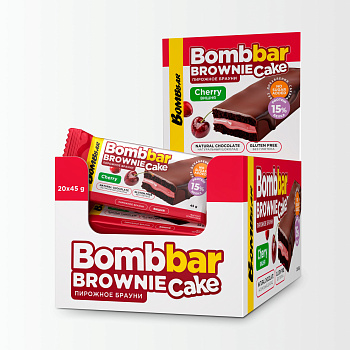 Протеиновый брауни Bombbar Cake - Брауни с вишней