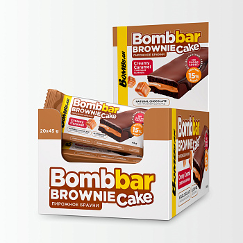 Протеиновый брауни Bombbar Cake - Сливочная карамель